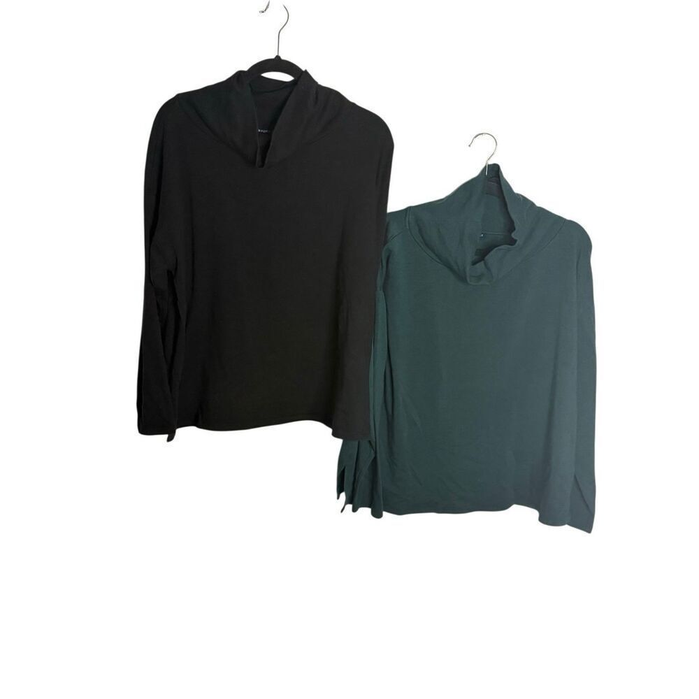 Eileen Fisher Cozy Brushed Terry Hug Funnel Neck Tops Bundle Size Medium
